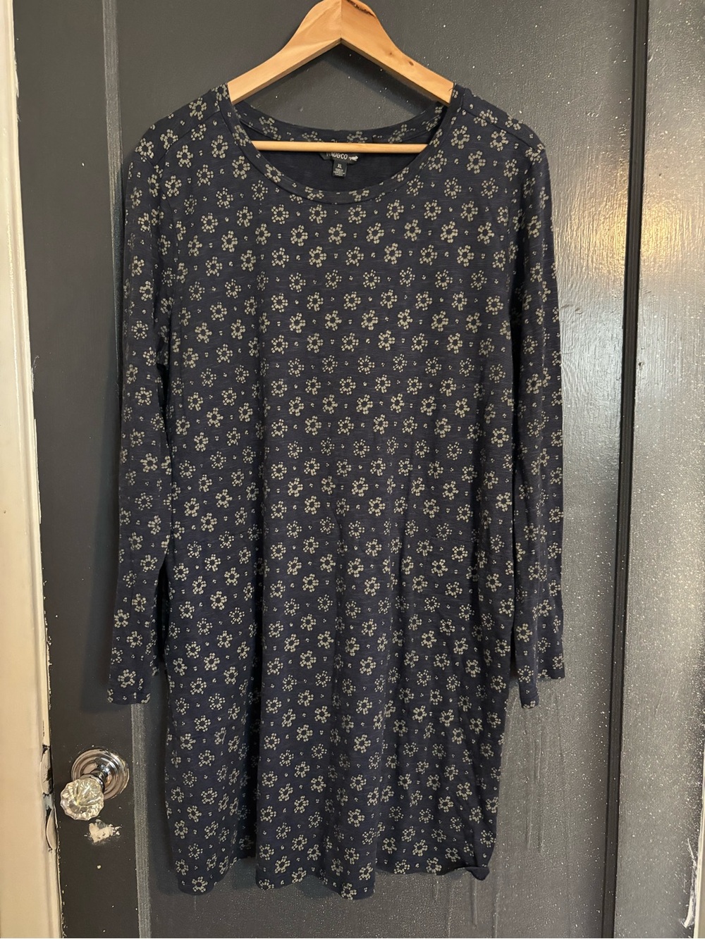 Toad&Co Navy Long-Sleeve Floral Swing Dress